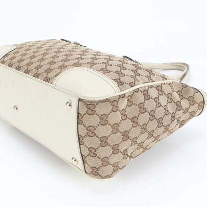 Gucci GG Canvas Sherry Line Princy 177052 Leather Tote Bag Shoulder Women