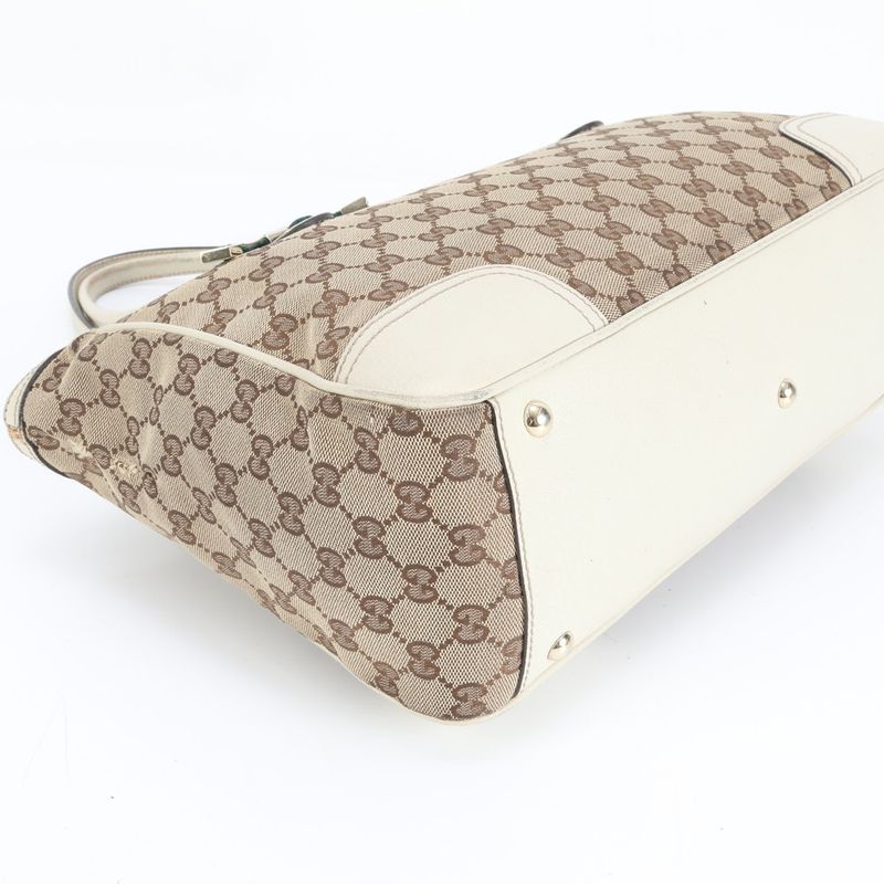 Gucci GG Canvas Sherry Line Princy 177052 Leather Tote Bag Shoulder Women