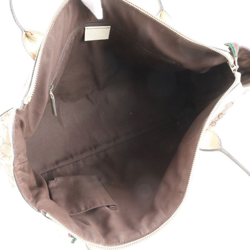 Gucci GG Canvas Sherry Line Princy 177052 Leather Tote Bag Shoulder Women