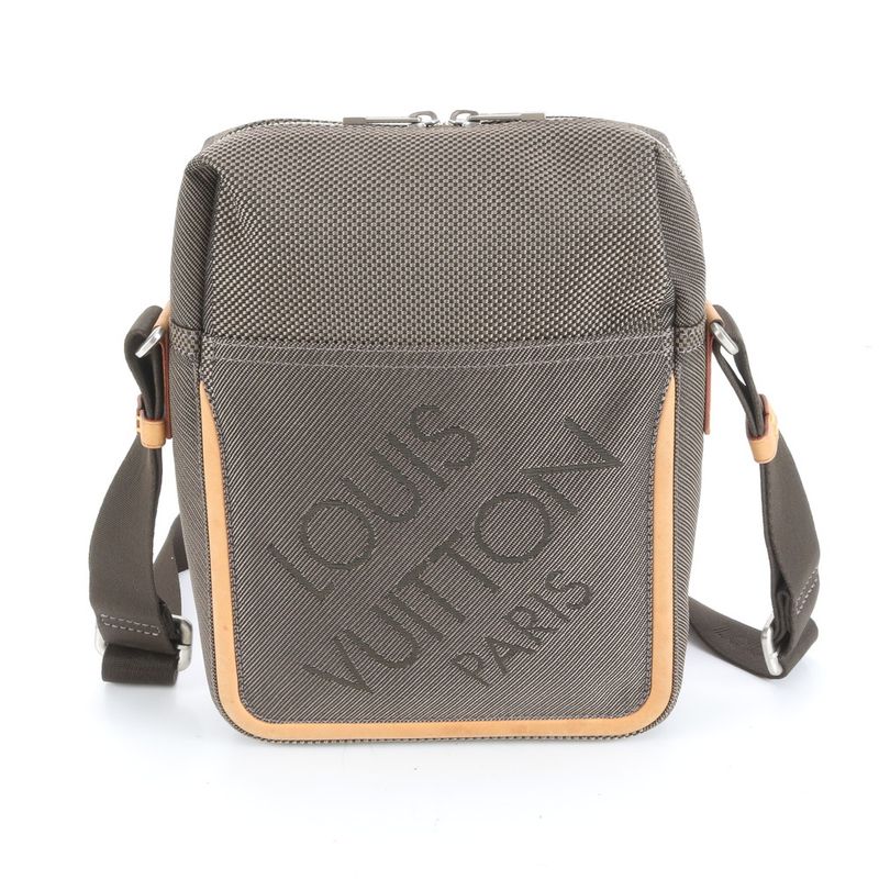 Louis Vuitton Damier Jean Citadin Terre M93040 Leather Shoulder Bag Crossbody