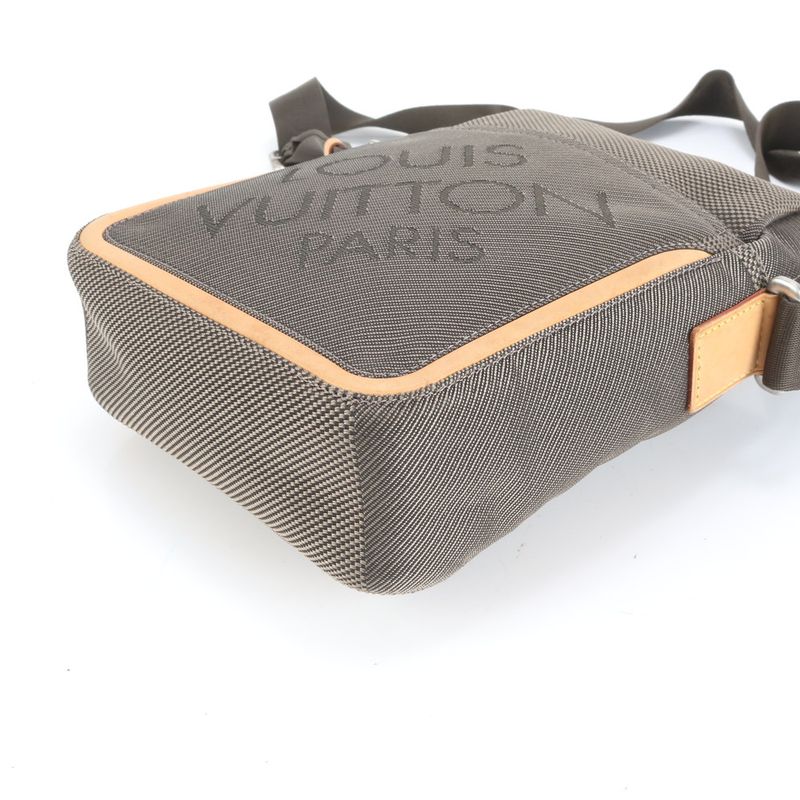 Louis Vuitton Damier Jean Citadin Terre M93040 Leather Shoulder Bag Crossbody