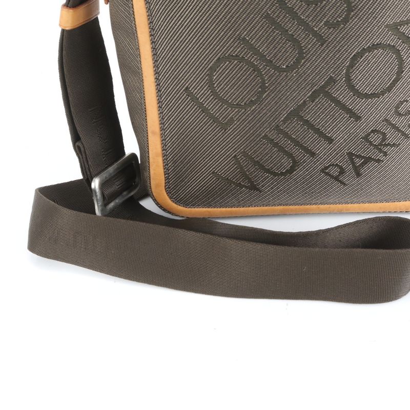 Louis Vuitton Damier Jean Citadin Terre M93040 Leather Shoulder Bag Crossbody