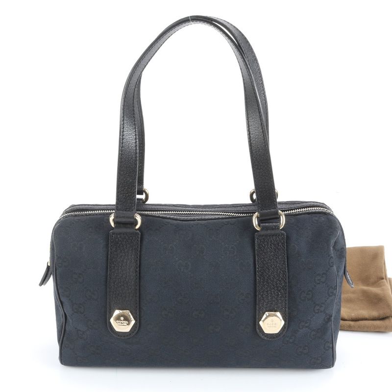 Gucci GG Canvas Mini Boston 152457 Leather Shoulder Bag Shoulder Hand