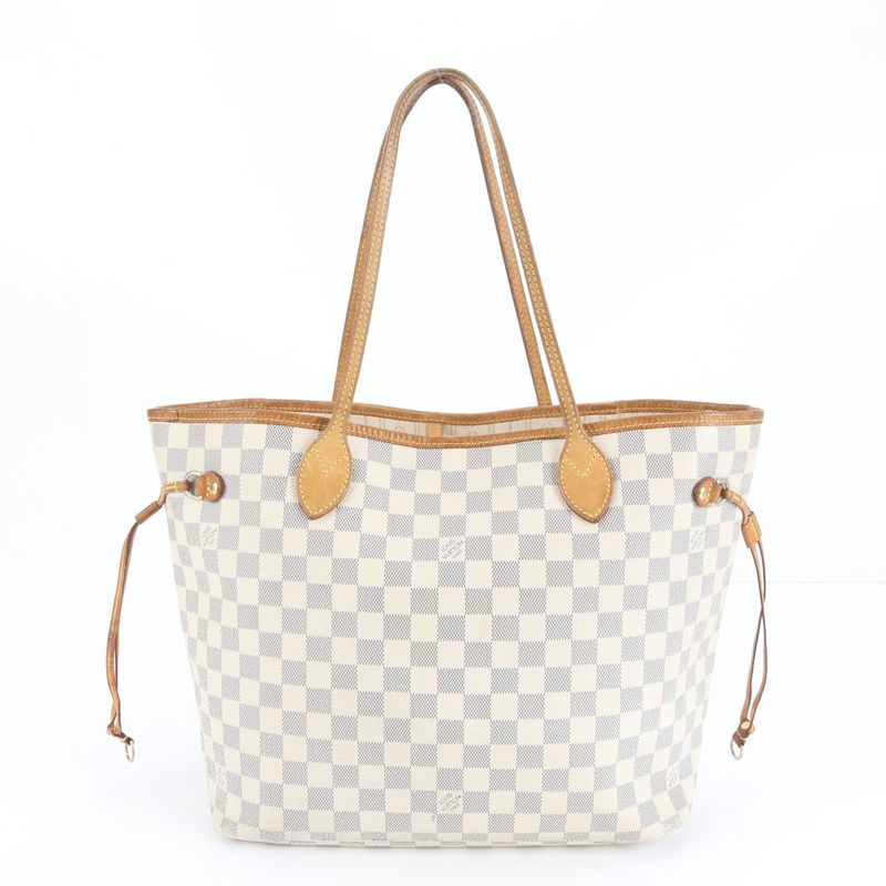 Louis Vuitton Damier Azure Neverfull MM N51107 Leather Tote Bag Shoulder Hand