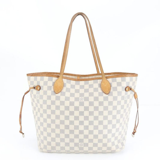 Louis Vuitton Damier Azure Neverfull MM N51107 Leather Tote Bag Shoulder Hand