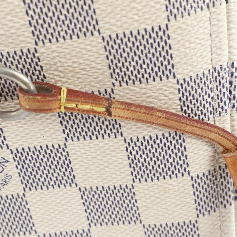 Louis Vuitton Damier Azure Neverfull MM N51107 Leather Tote Bag Shoulder Hand