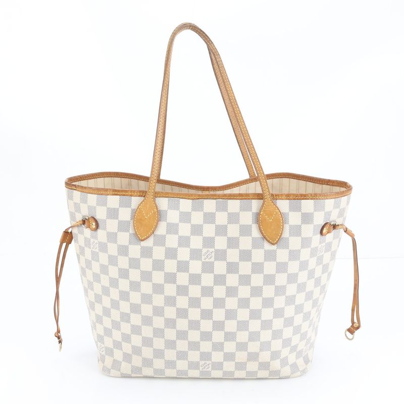 Louis Vuitton Damier Azure Neverfull MM N51107 Leather Tote Bag Shoulder Hand