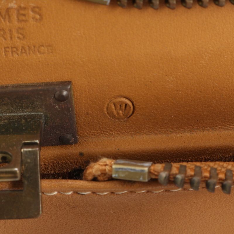 Extremely Hermes Marked W Toile Ash Leather Canvas Trunk Hard Case Bag Business