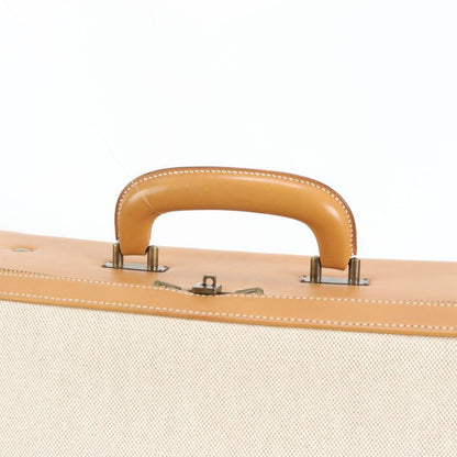 Extremely Hermes Marked W Toile Ash Leather Canvas Trunk Hard Case Bag Business