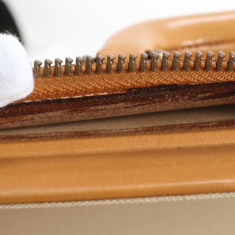 Extremely Hermes Marked W Toile Ash Leather Canvas Trunk Hard Case Bag Business