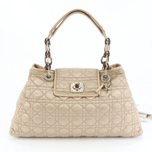 Christian Dior Canage Lady Dior Leather Nylon Shoulder Bag Shoulder Women