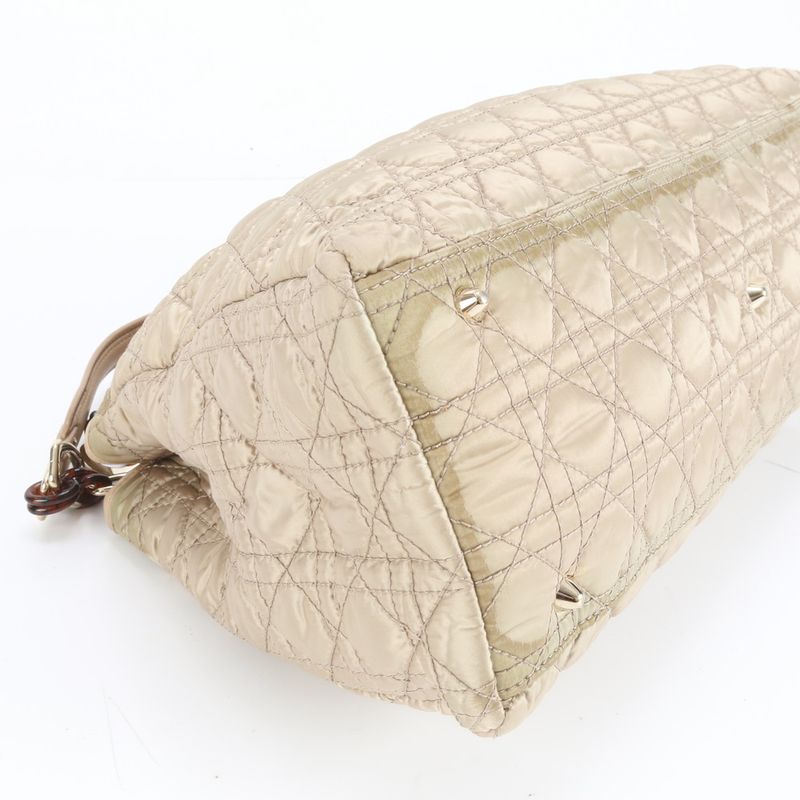 Christian Dior Canage Lady Dior Leather Nylon Shoulder Bag Shoulder Women