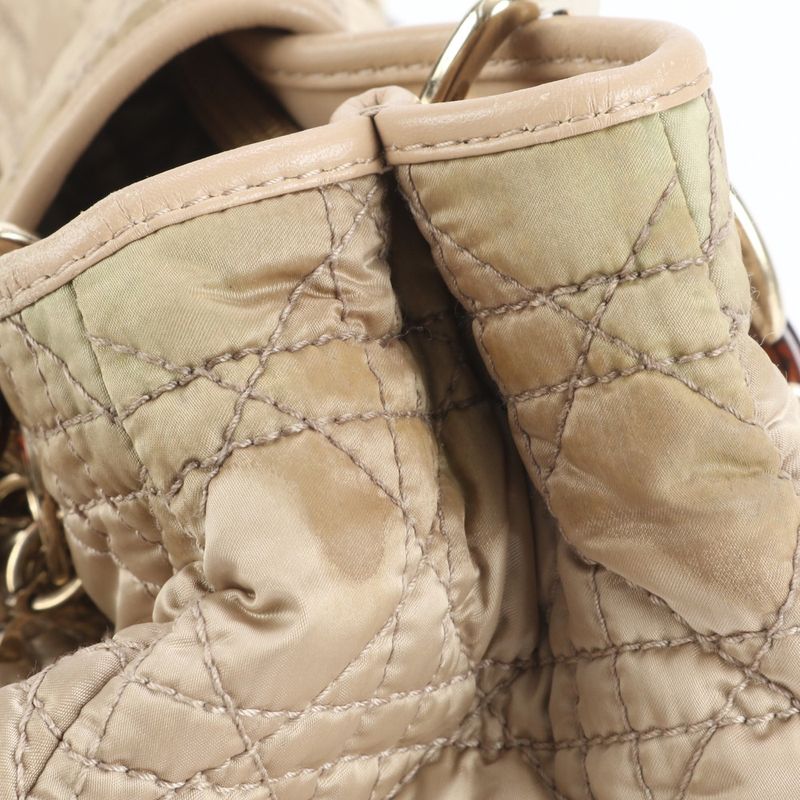 Christian Dior Canage Lady Dior Leather Nylon Shoulder Bag Shoulder Women