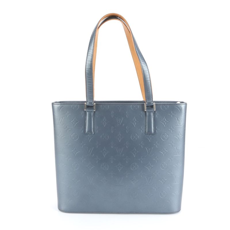 Louis Vuitton Monogram Matte Wilwood Blue M55115 Leather Tote Bag