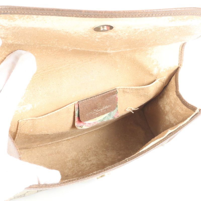 Gucci GG Supreme Sherry Line 89-01-030 Leather Second Bag Clutch Pouch Commuter