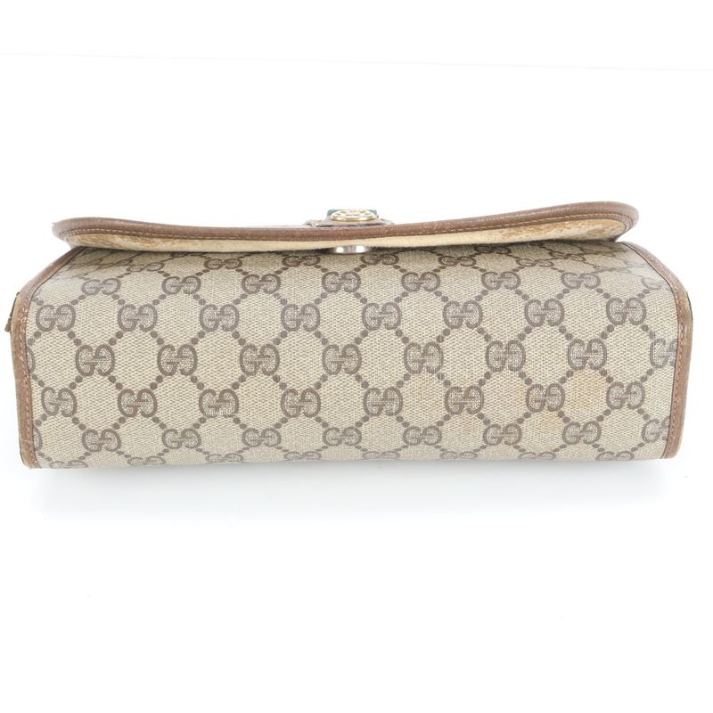 Gucci GG Supreme Sherry Line 89-01-030 Leather Second Bag Clutch Pouch Commuter