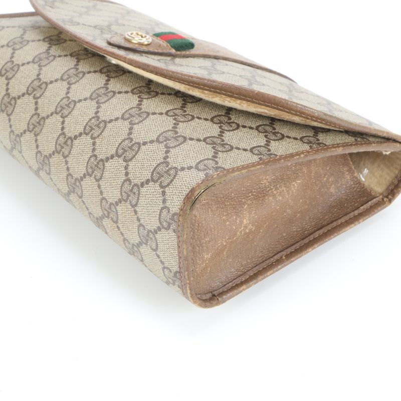 Gucci GG Supreme Sherry Line 89-01-030 Leather Second Bag Clutch Pouch Commuter