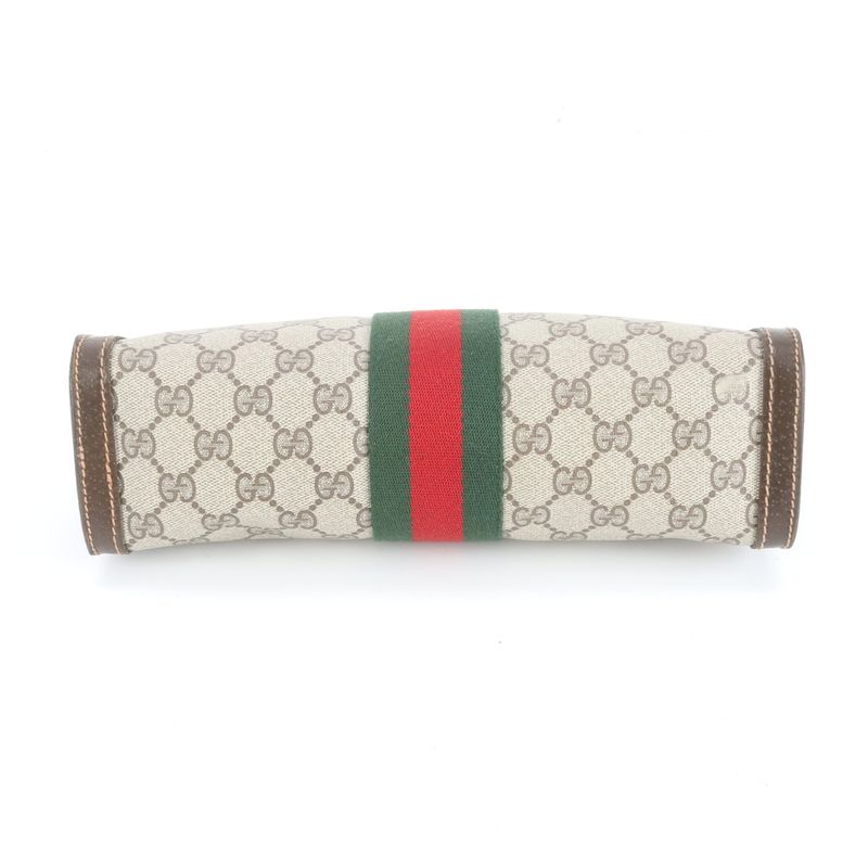 Gucci GG Supreme Sherry Line Leather Second Bag Clutch Pouch Commuter Genuine