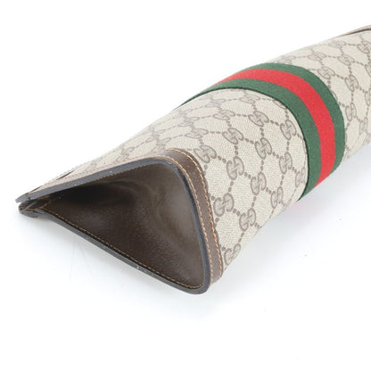 Gucci GG Supreme Sherry Line Leather Second Bag Clutch Pouch Commuter Genuine