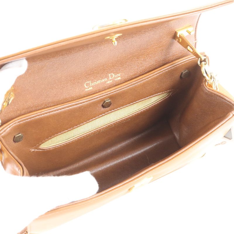 Extreme Vintage Christian Dior Clutch Leather 2WAY Shoulder Bag Shoulder Brown