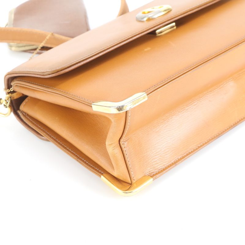 Extreme Vintage Christian Dior Clutch Leather 2WAY Shoulder Bag Shoulder Brown