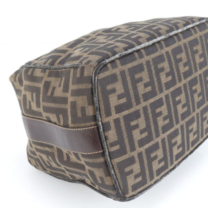 Fendi Zucca FF Leather Nylon Handbag Tote Pouch Women's RRM Dc14-6