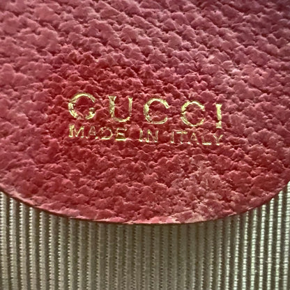 Gucci Bamboo Handle Leather Red Tote Bag Gold 002・1186・0260