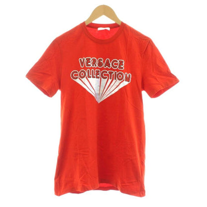 Versace Collection T-shirt Cut And Sewn Short Sleeves Logo Print S Red V800883s