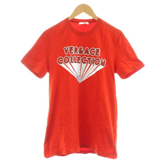 Versace Collection T-shirt Cut And Sewn Short Sleeves Logo Print S Red V800883s