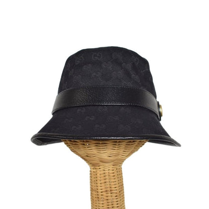 Gucci GG Canvas Fedora Hat Bucket Hat L Black 576587 AA