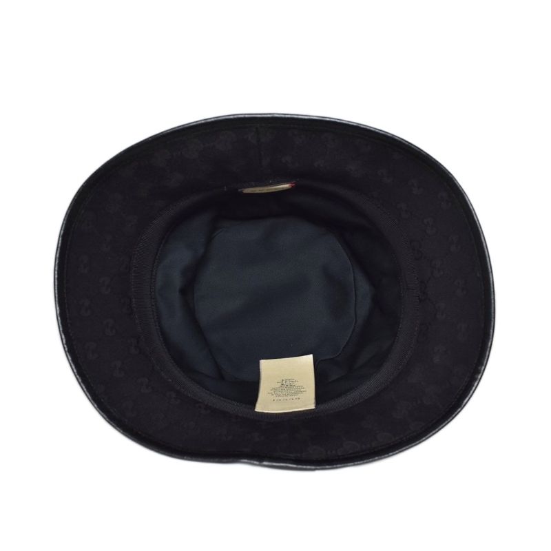 Gucci GG Canvas Fedora Hat Bucket Hat L Black 576587 AA
