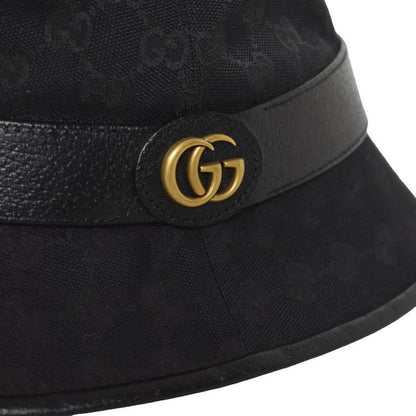 Gucci GG Canvas Fedora Hat Bucket Hat L Black 576587 AA