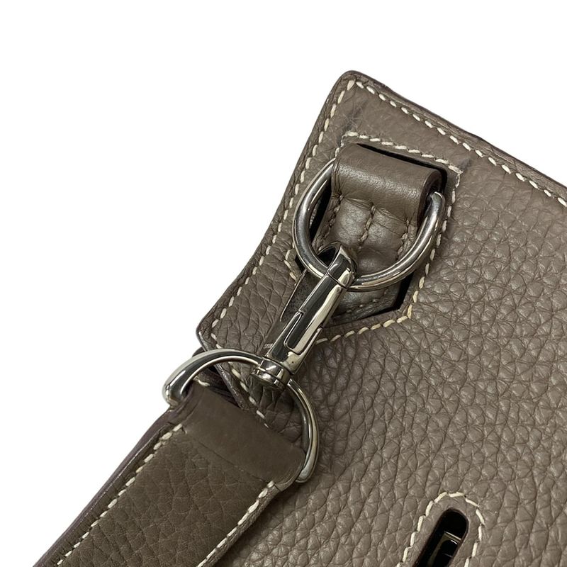 Hermes Shoulder Bag Gipsyère 28 Etoupe Silver Hardware