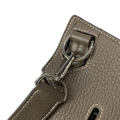 Hermes Shoulder Bag Gipsyère 28 Etoupe Silver Hardware