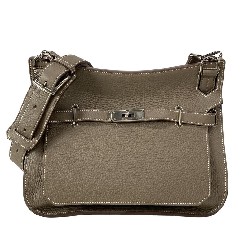 Hermes Shoulder Bag Gipsyère 28 Etoupe Silver Hardware