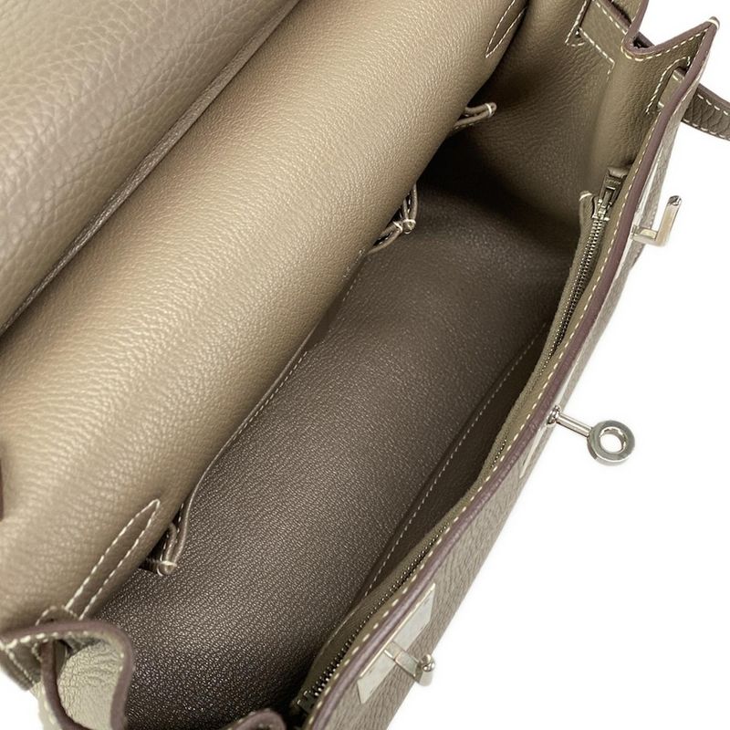 Hermes Shoulder Bag Gipsyère 28 Etoupe Silver Hardware