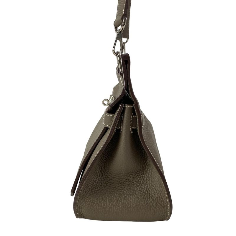 Hermes Shoulder Bag Gipsyère 28 Etoupe Silver Hardware