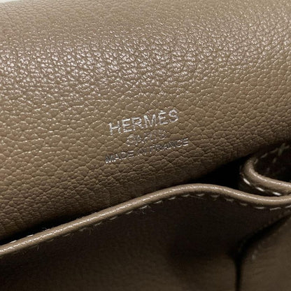 Hermes Shoulder Bag Gipsyère 28 Etoupe Silver Hardware