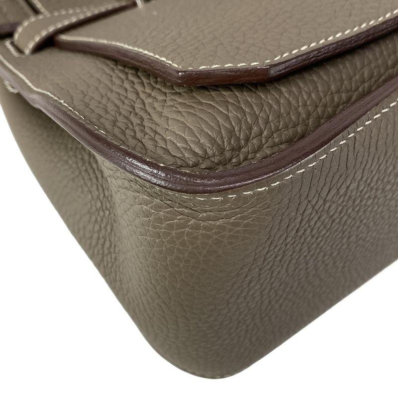 Hermes Shoulder Bag Gipsyère 28 Etoupe Silver Hardware