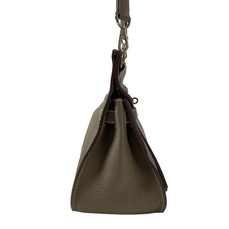 Hermes Shoulder Bag Gipsyère 28 Etoupe Silver Hardware