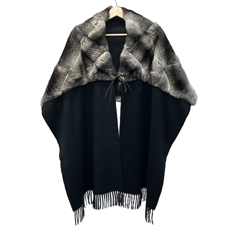Fendi Scarf - Gray Beige White And Black Cashmere Fur