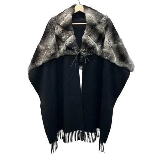 Fendi Scarf - Gray Beige White And Black Cashmere Fur