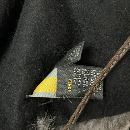 Fendi Scarf - Gray Beige White And Black Cashmere Fur