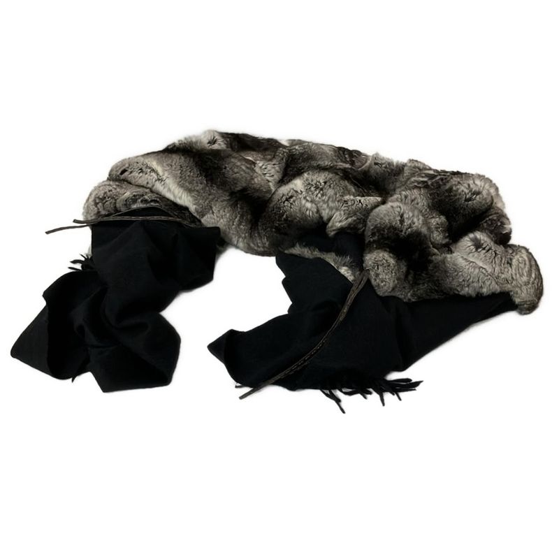 Fendi Scarf - Gray Beige White And Black Cashmere Fur