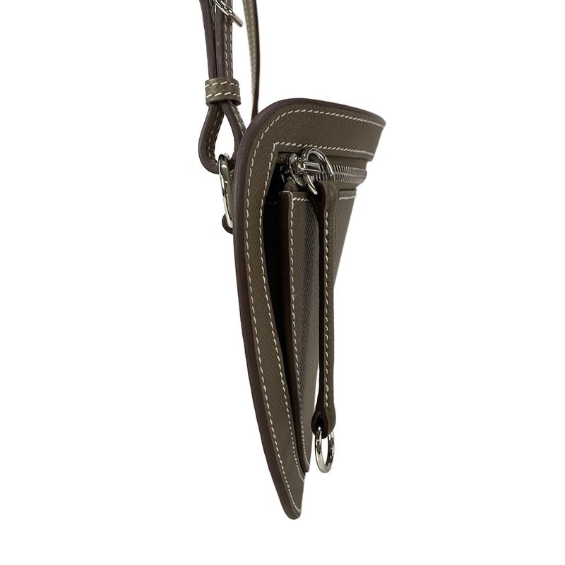 Hermes Shoulder Bag Petite Cours Etoupe Silver Hardware