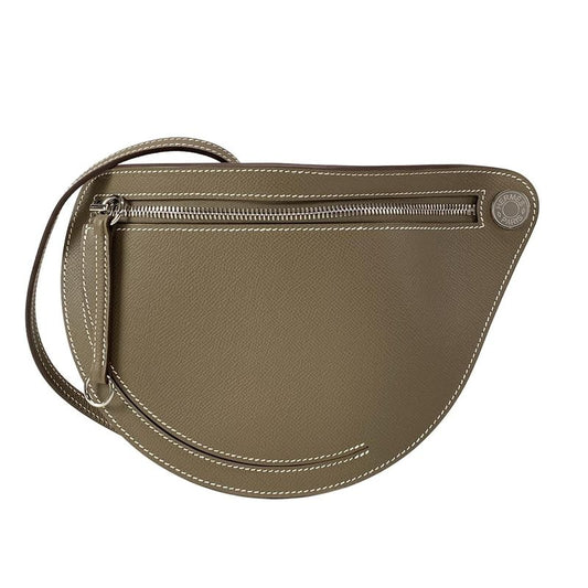Hermes Shoulder Bag Petite Cours Etoupe Silver Hardware