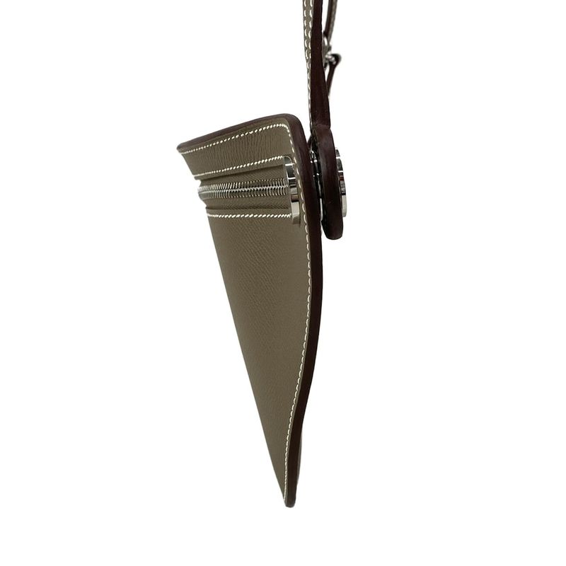 Hermes Shoulder Bag Petite Cours Etoupe Silver Hardware