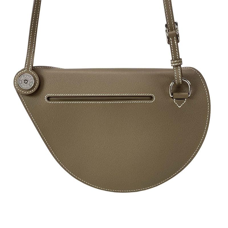Hermes Shoulder Bag Petite Cours Etoupe Silver Hardware