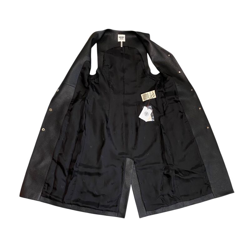 Tagged Hermes Women's Long Gilet Dress 34 Deerskin