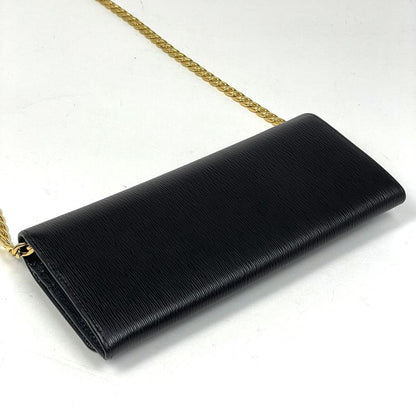 Prada Logo Chain Wallet Long Leather Nero (Black) Women